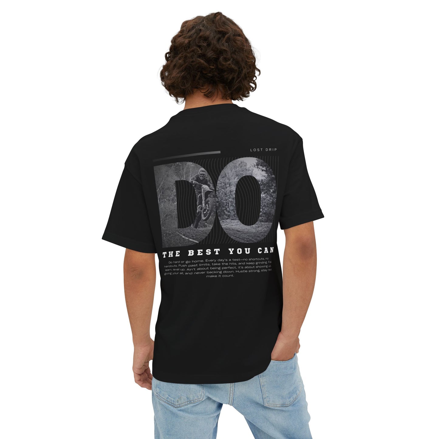 Black Unisex motivational streetwear t-shirt styled for men and women – Lost Drip summer drop