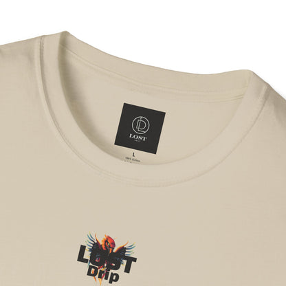 beige Bold back print t-shirt – Lost Drip unisex tee for men and women